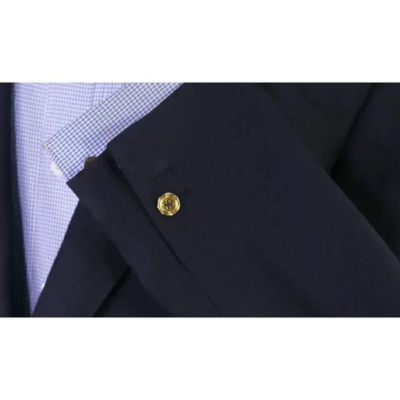 Giuseppe New York Bespoke Navy Blue 100% Cashmere Patch Pocket Blazer Jacket 42R - Picture 7 of 12